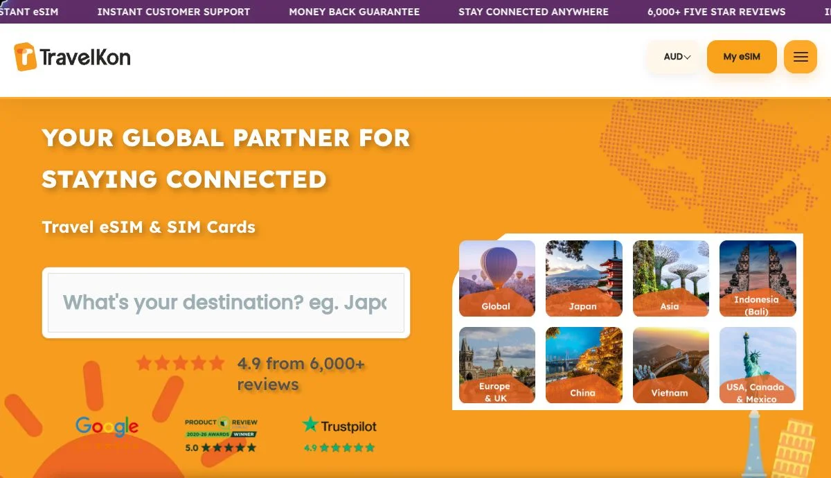 TravelKon website imagery